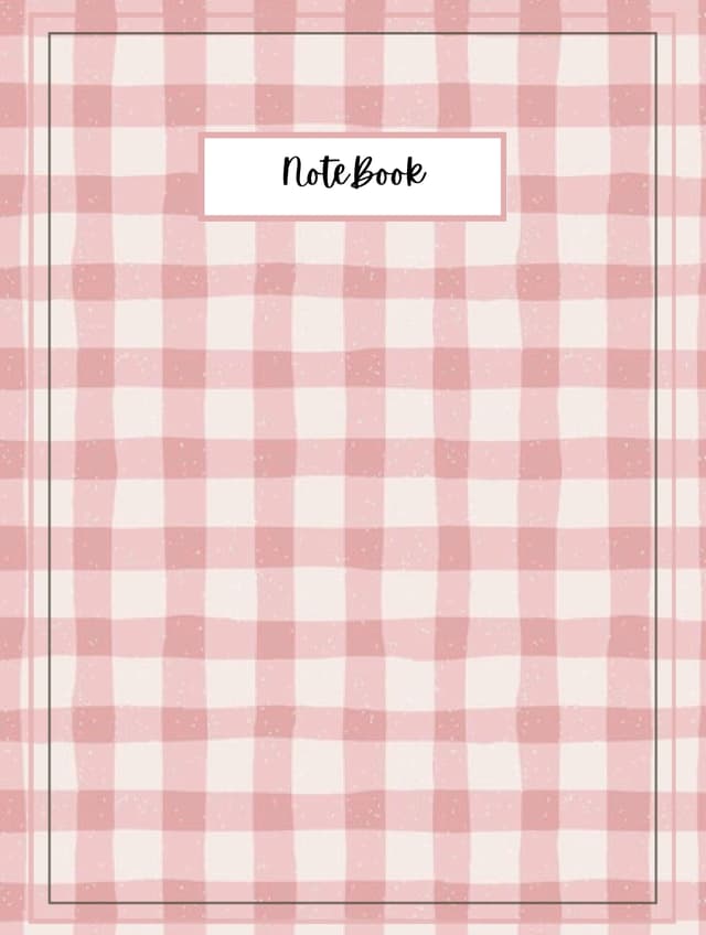 Aesthetic Pink Checkered Notebook - Lined Pages